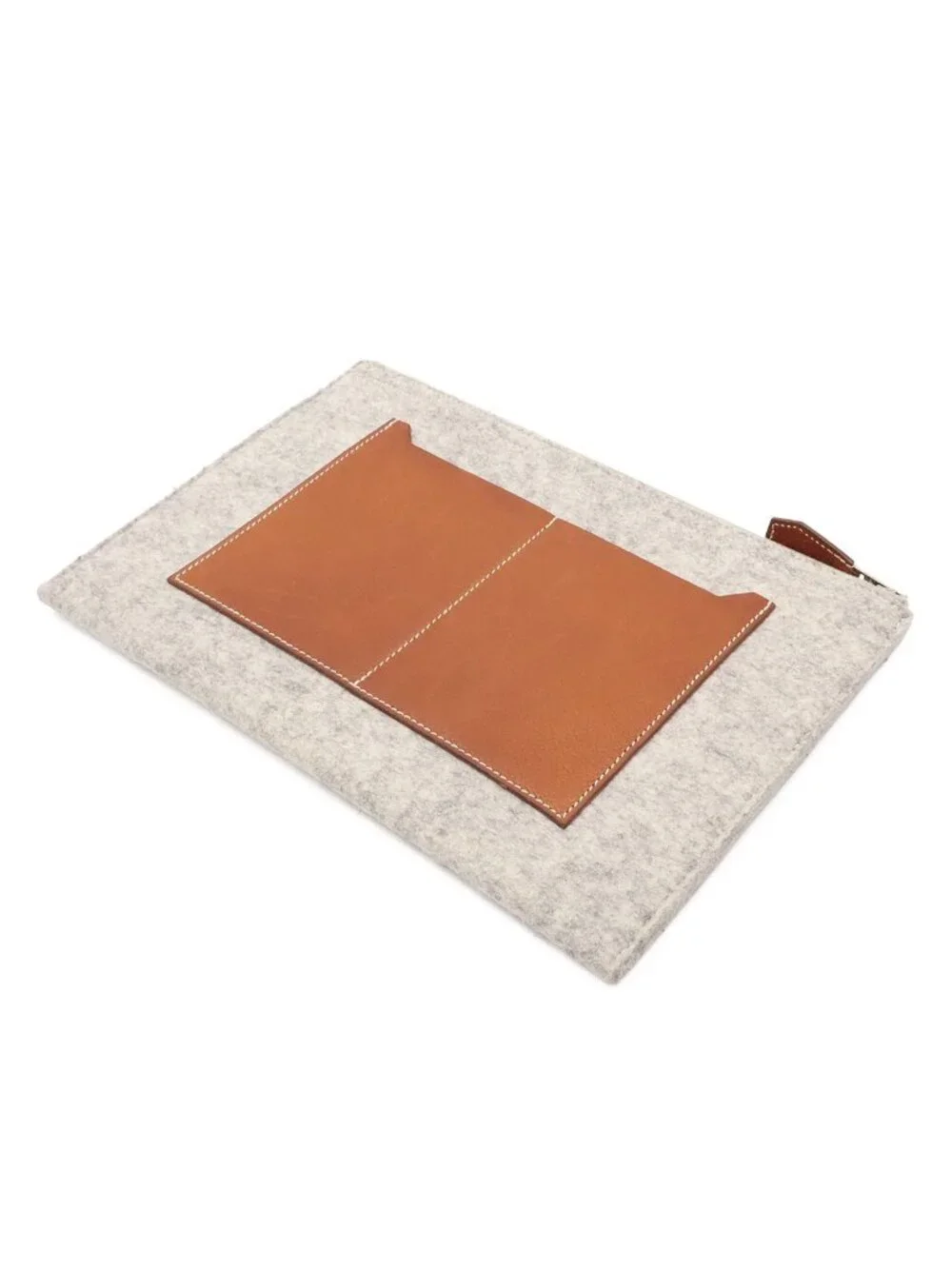 Hermes Toodoo 29 Clutch Second Pouch Business Felt Veau Epsom Light Gray Brown